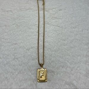 F, G Initial Necklace_Rectangle Shape